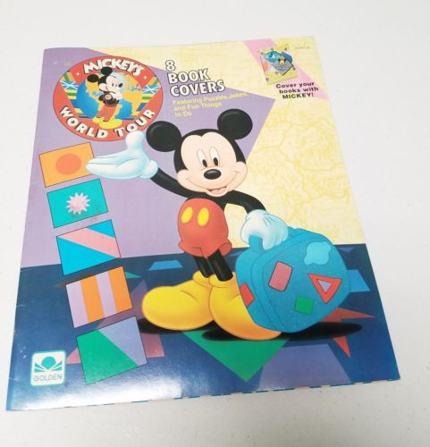 Mickeys World Tour 8 Mickey Mouse Book Covers 1991 vintage book new rare CW