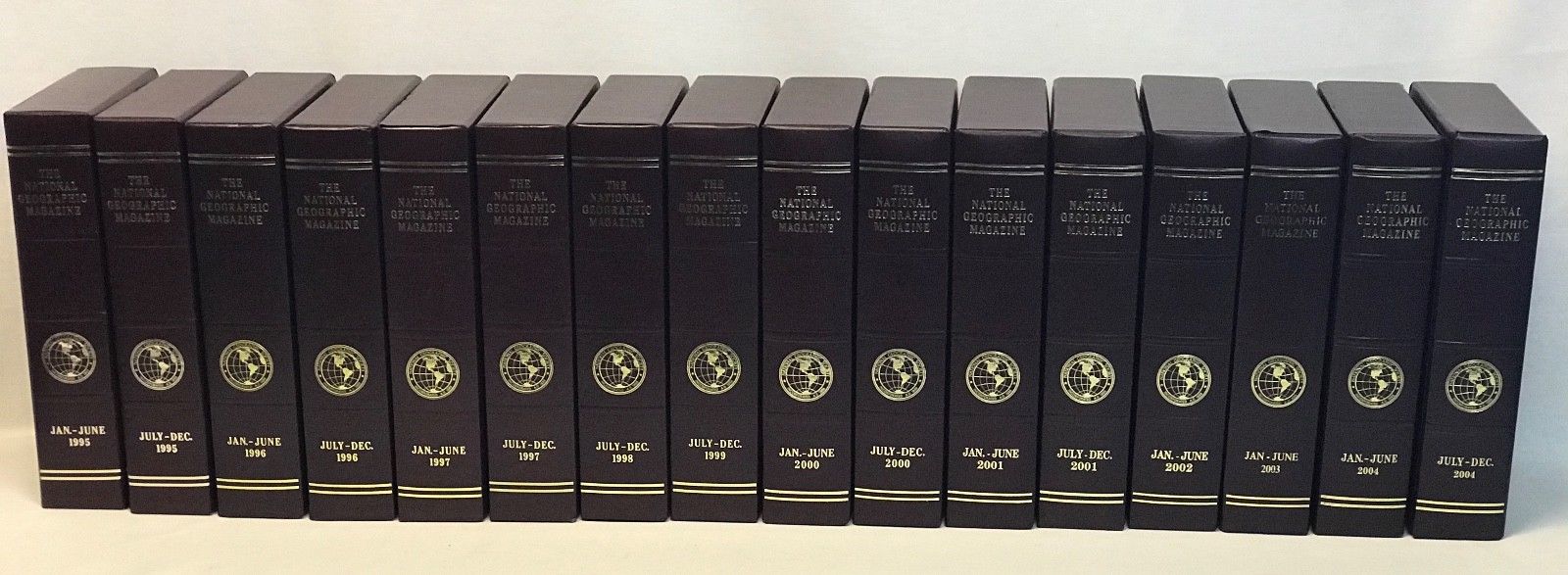Lot 16 Empty National Geographic Slip Cases Magazine Holders Burgundy 1995-2004