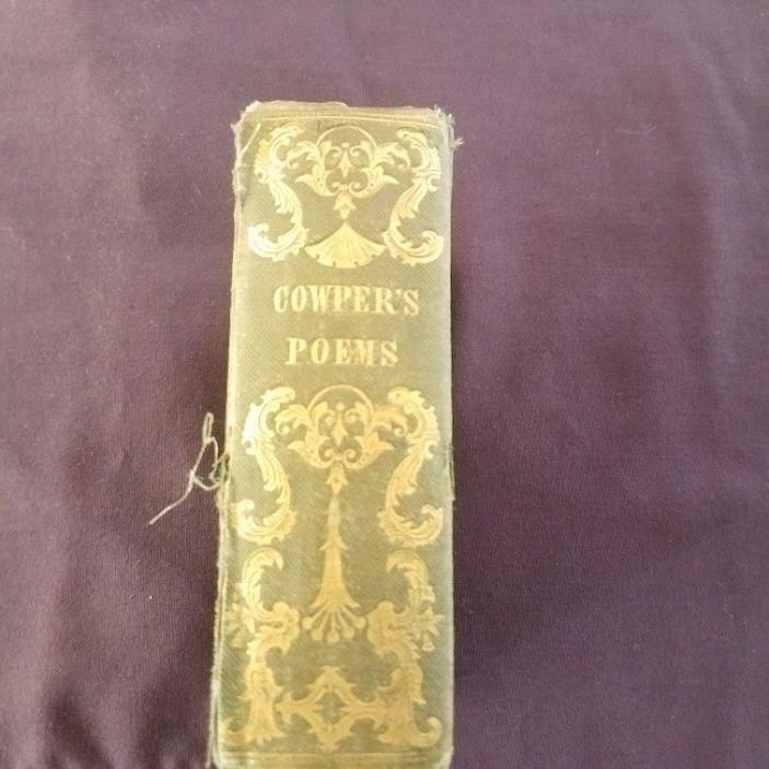 The COMPLETE POETICAL Works OF WILLIAM COWPER - HARDBACK BOOK 1853 -