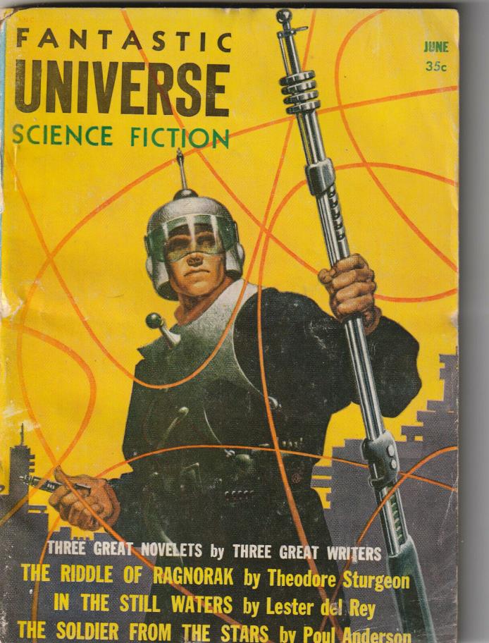 FANTASTIC UNIVERSE JUNE 1955 - 3 NOVELETS & an  ISAAD ASIMOV,Short Story