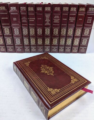 Lot of 13 THE HARVARD CLASSICS Set Grolier Leather Edition 1980s