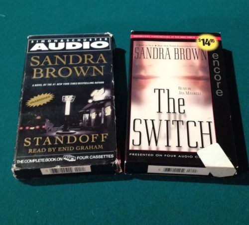 Sandra Brown, bestselling author, 2 cassette audio books: The Switch & Standoff