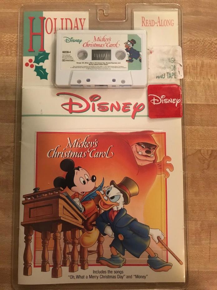 Vintage Disney Read-Along “Mickey’s Christmas Carol” w/Book & Cassette NIP