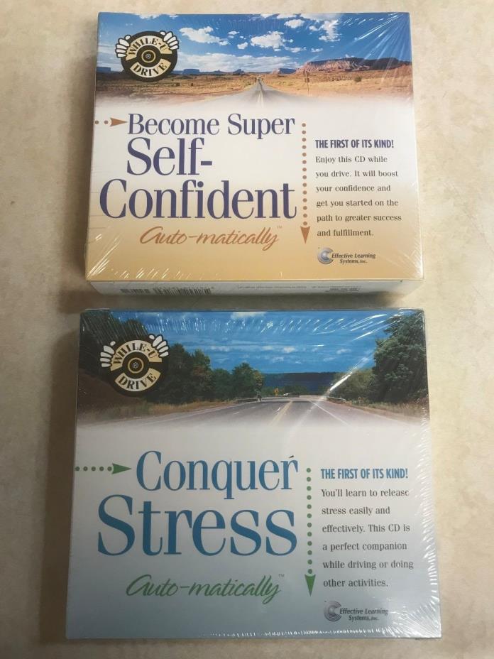 2 total While U Drive cd sets + conquer stress + become super self confident NEW