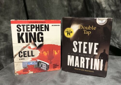 2 AUDIO BOOKS Cell by Stephen King 2006 & Steve Martini Double Tap 2005