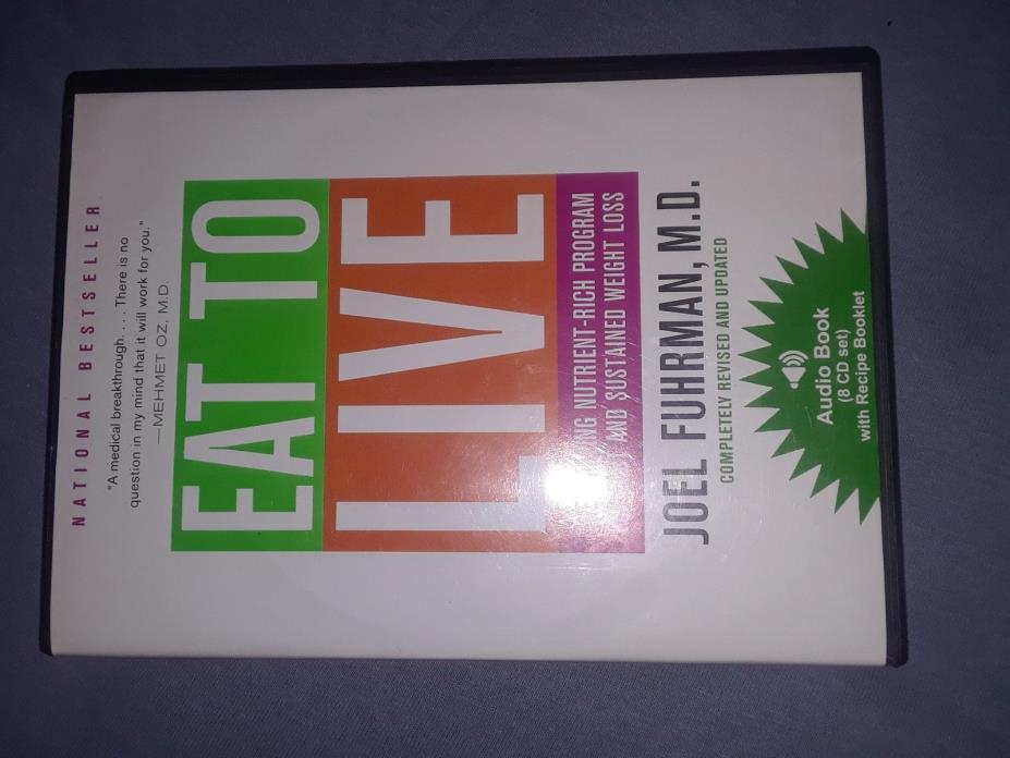 Eat to Live By Joel Fuhrman, M.D. 8-Disc CD Audiobook Set w/ Recipe Booklet NEW