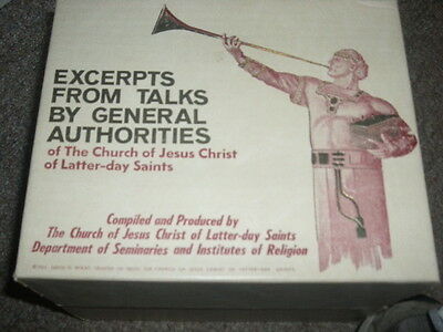 EXCERPTS FROM TALKS BY GENERAL AUTHORITIES Mormon LDS 72 Records Index Latter Da