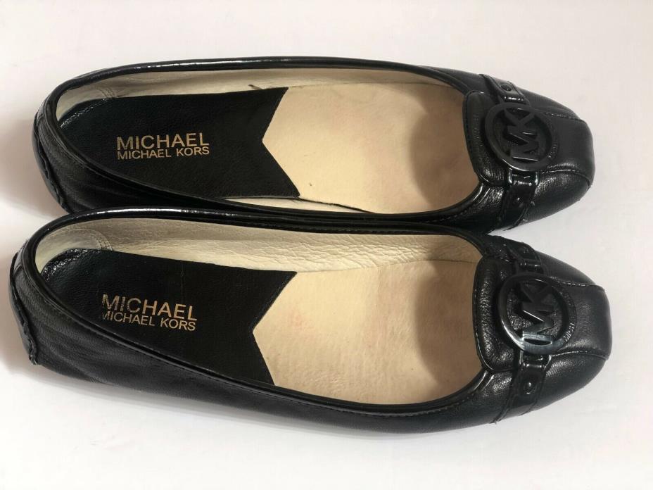 Michael Kors Shoes Womens 81/2 Fulton Leather Ballet Flats Black Slipons