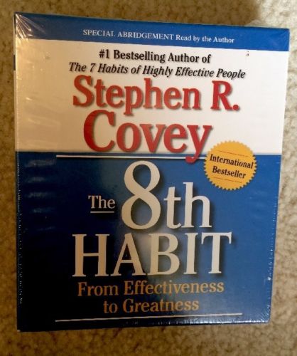 The 8th Habit From Effectiveness to Greatness Stephen R Covey 3 CDs