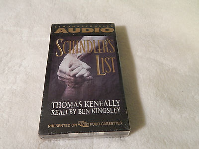 Schindler's List by Thomas Keneally (1993, 4 Cassette) Sir Ben Kingsley *NEW*
