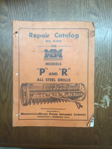 OEM Vintage Minneapolis-Moline Repair Catalog No.D-525 P & R Drills