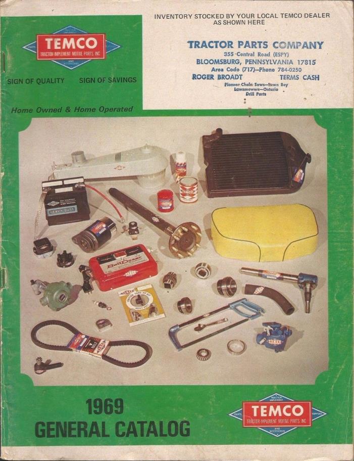 Vintage 1969 TEMCO Tractor Parts Company Catalog * CASE John Deer Farming ****