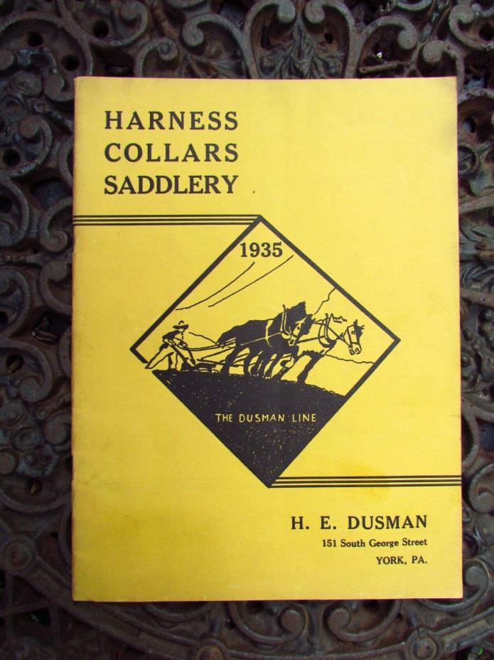 Vintage Harness Collars Saddlery Catalog 1935 York Pa Horse Drawn Farming