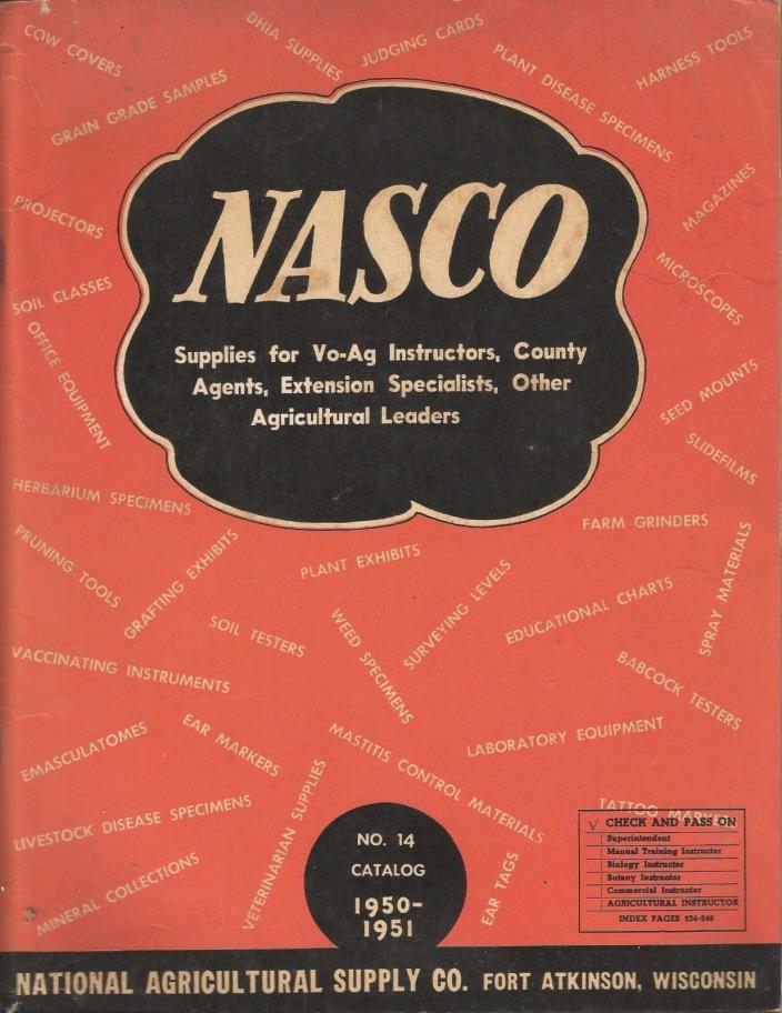 Vintage 1950 NASCO Farming Catalog * Agriculture Farm Supply Equipment *********