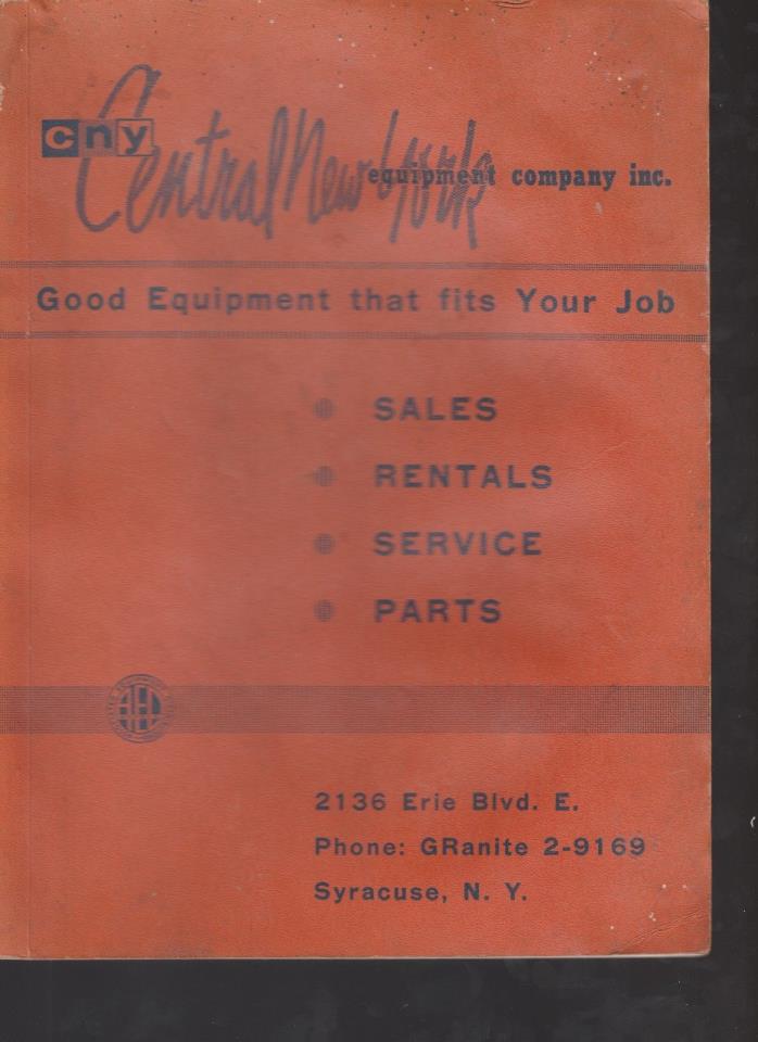 CNY Central New York Company Equipment Catalog Construction Vintage 1960
