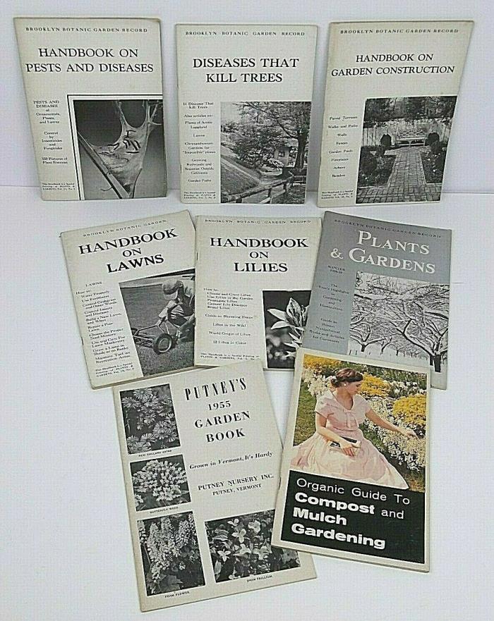 Lot of 8 Vintage Gardening Handbooks 1949-1960 Brookyn Botanic Garden & More