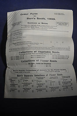 1939 Order Form for Barrs Seeds