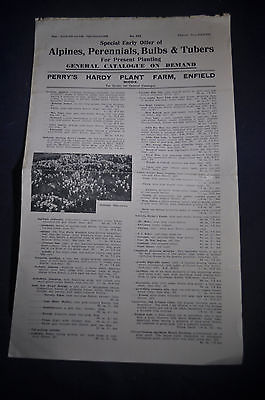 1937 Offer of Alpines, Perennials, Bulbs & Tubers, Perrys Hardy Farm Catalog