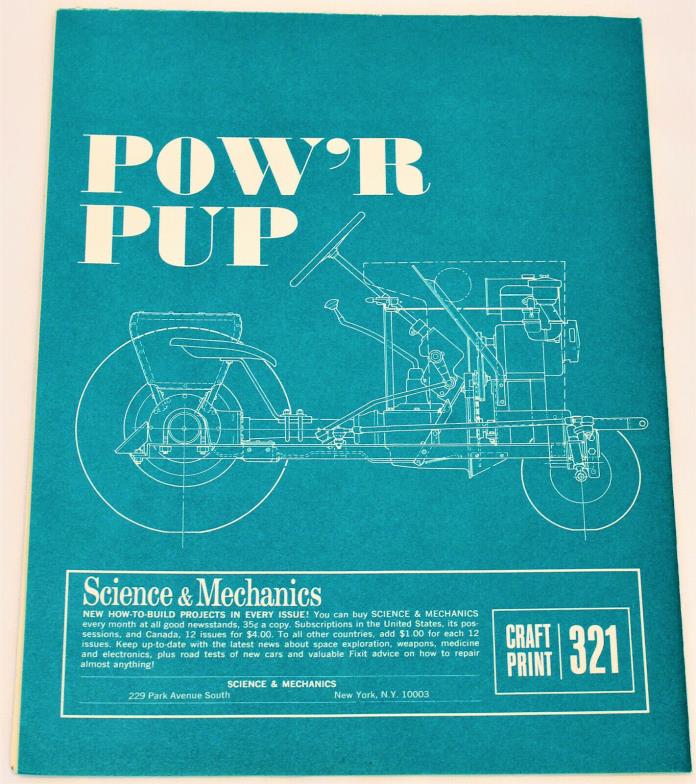 POWER POW'R PUP TRACTOR SCIENCE & MECHANICS CRAFT PRINT 321 SHEETS 1 & 2