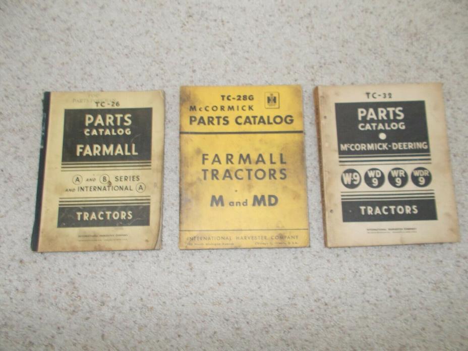 Vintage Farmall, McCormick Deering Parts Catalogs (3)