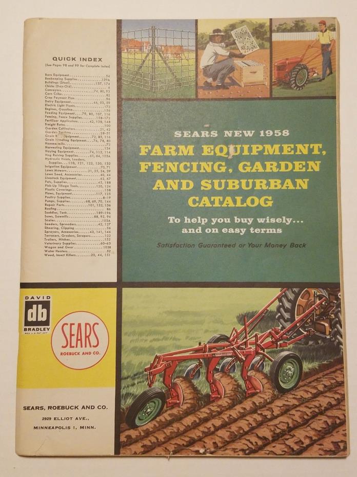 1958 Sears Roebuck Farm Equipment Fencing Garden & Suburban Catalog Vintage