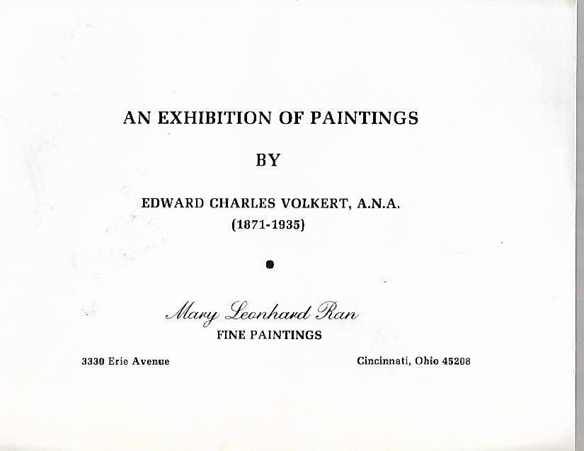 rr - Vintage 1983 EDWARD VOLKERT Art Exhibit Catalog Cincinnati Art Galleries
