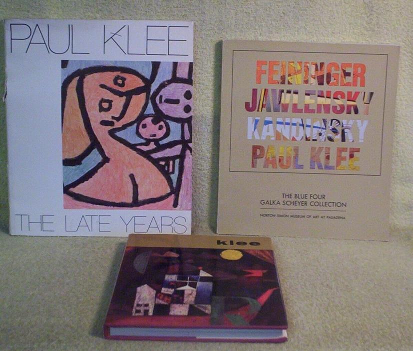 3 DIFFERENT VINTAGE BOOKS ABOUT PAUL KLEE CATALOGUE EXHIBITION BOOKS