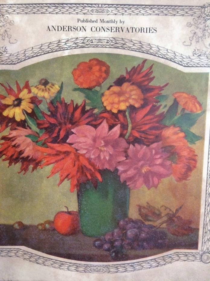 Antique 1926 Anderson's Flower News Conservatories Boston MA White House Vintage