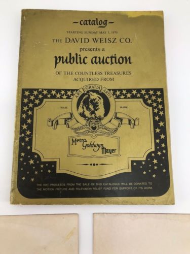 David Weisz Co MGM May 3, 1970 Auction Catalog Hollywood OZ GIGI DEBBIE REYNOLDS