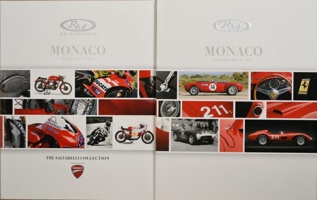 RM AUCTION CATALOG SET OF 2 MONACO MAY 11-12 2012 SALTARELLI COLLECTION DUCATI