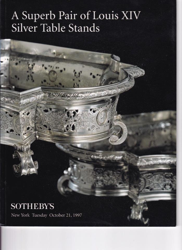 Sotheby's Auction Catalog 10/21/97 Louis XIV Silver Table Stands