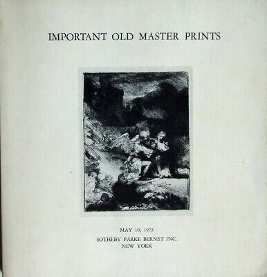 Sotheby Parke Bernet, Important Old Master Prints, May 10, 1973 Auction Catalog