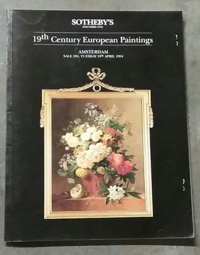 Sotheby's Amsterdam 19th CENTURY EUROPEAN PAINTINGS April 1994 Auction Catalog