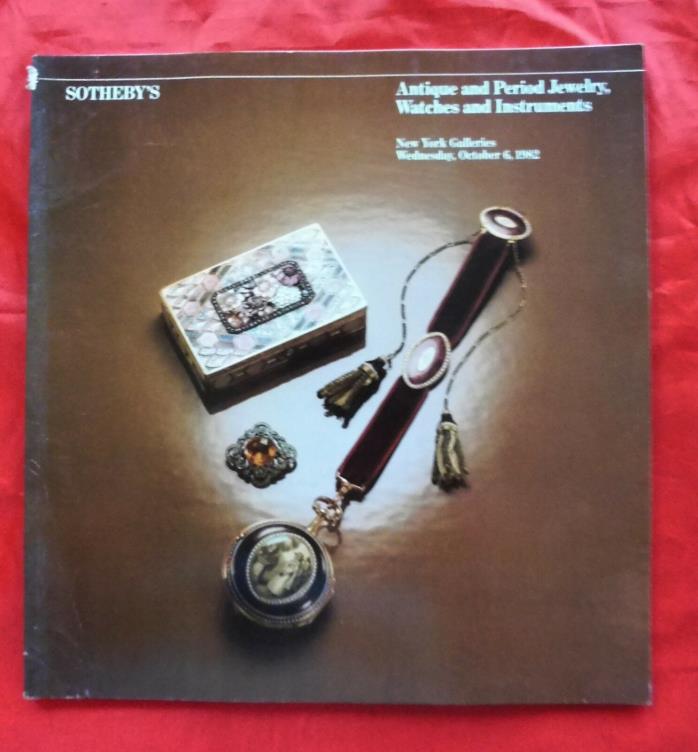 Sotheby's Catalog Antique Period Jewelry & Watches Other Instruments 10/6/82 NYC