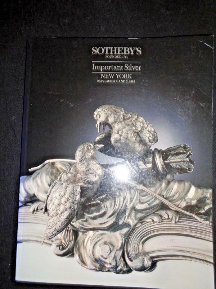 Sotheby’s Auction Catalog Important Silver 1989 Snuff Boxes Bowls Flatware Plate
