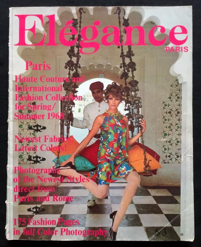 Vintage ELEGANCE PARIS International High Fashion Magazine 1968 in French