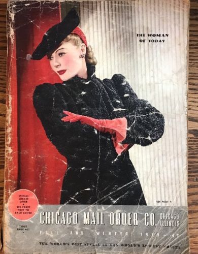 Chicago Mail Order CATALOG  Fall/Winter 1939-40 Fashions Toys Households 8”x11”