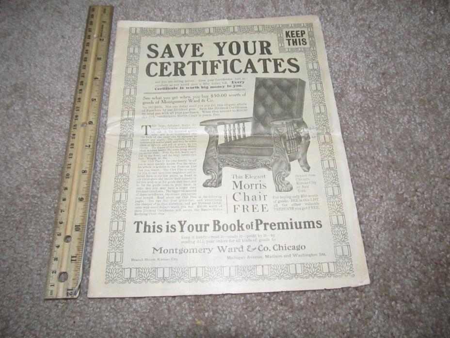 Montgomery Ward Premiums Catalog Early 1900 St Louis Guitars Boots Bicycles