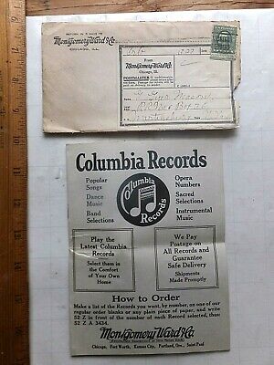 1927 Montgomery Ward small Columbia Records Catalog w/needles and accessories.