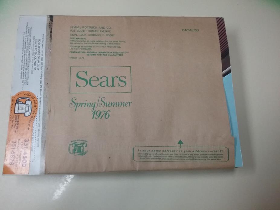 Vintage 1976 SEARS Spring and Summer Department Store Catalog Unopened