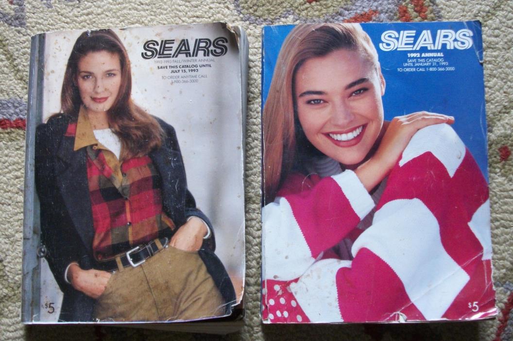 Lot of 2 Vintage 1992 SEARS Spring/Summer/Fall/Winter Catalogs