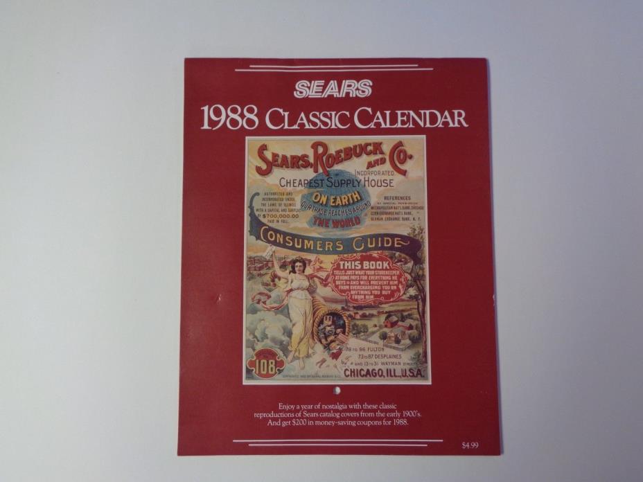 Sears 1988 Classic Calendar Sears Roebuck