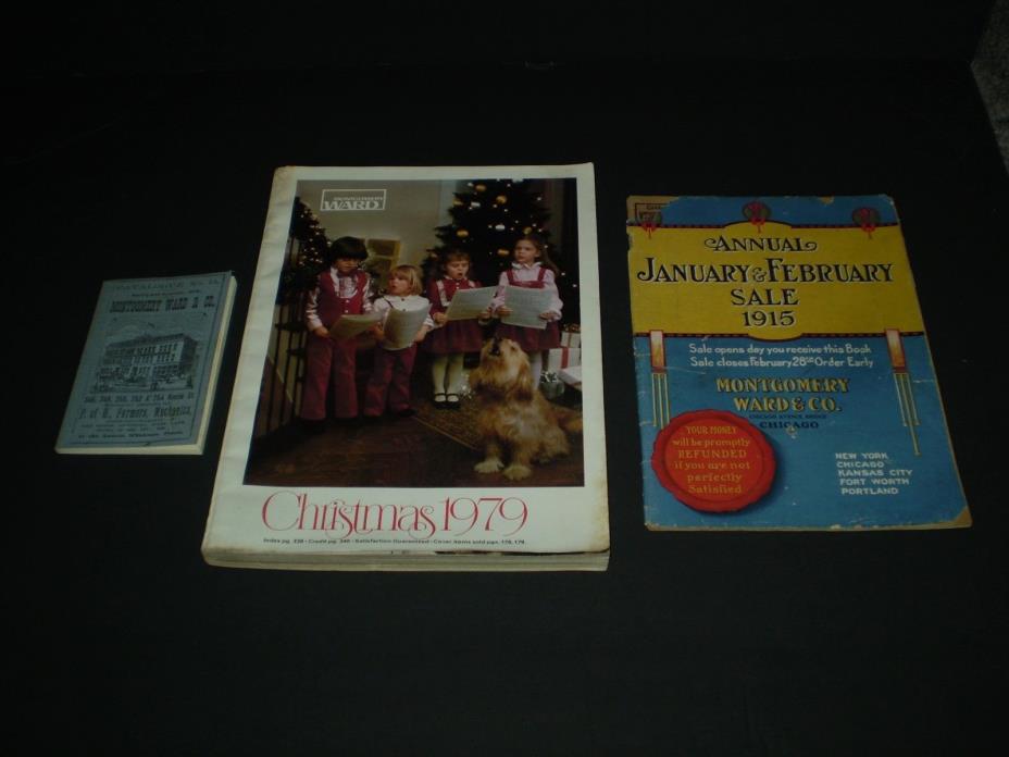 (3) MONTGOMERY WARD CATALOGS-1915, 1979--(1875 REPRINT)