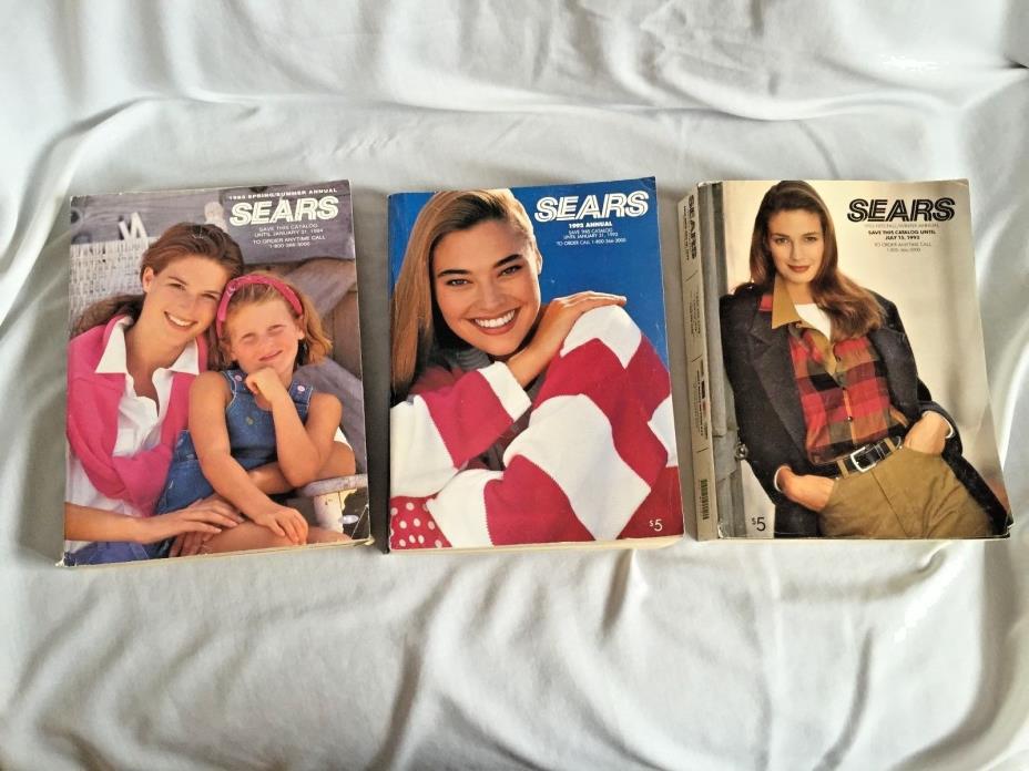 3 SEARS CATALOGS, 1992 ANNUAL,  1992-93 FALL WINTER, 1993 SPRING SUMMER ANNUAL