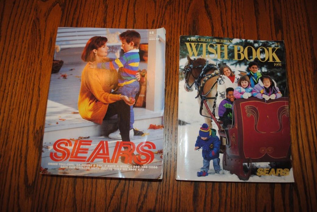 1991 Sears Wish Book Christmas Catalog & 1991-92 Fall/Winter Annual Catalog