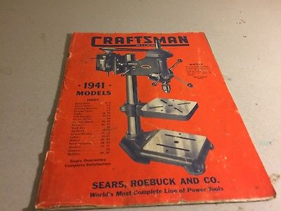 1941 Sears Roebuck and Co Craftsman Power Tools Catalog