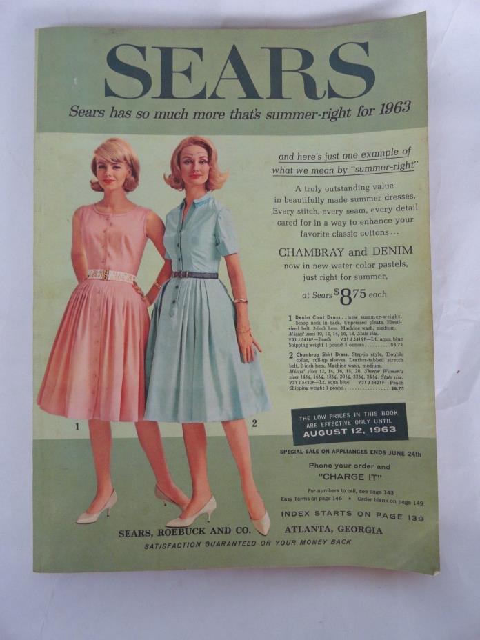 Vintage Sears Catalog Summer 1963 Atlanta Georgia Fashion