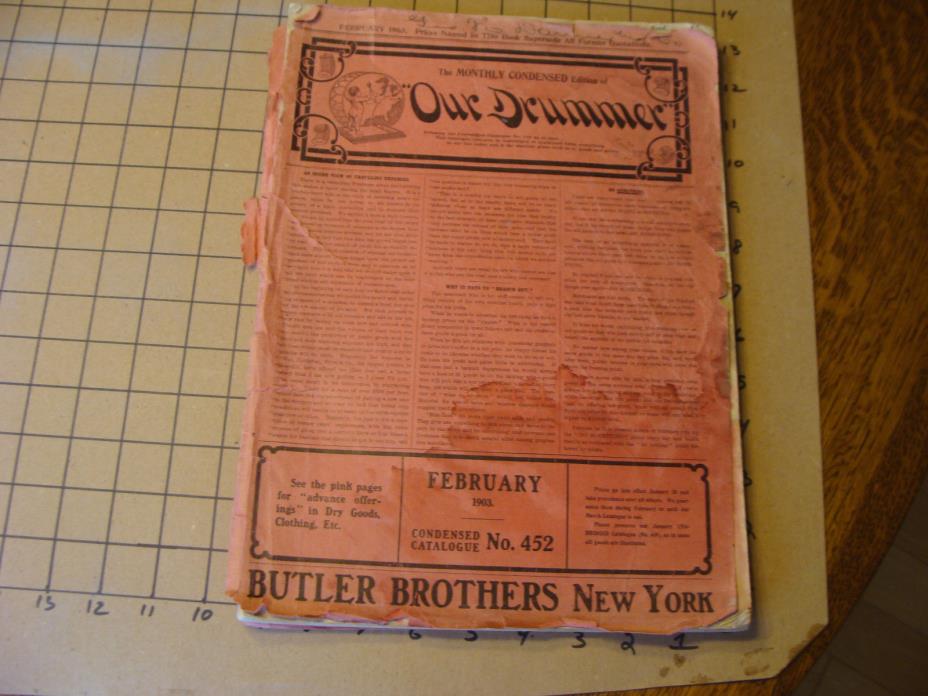 Original - Feb 1903 BUTLER BROTHERS CATALOG; 288pgs, covers not connected BANKS