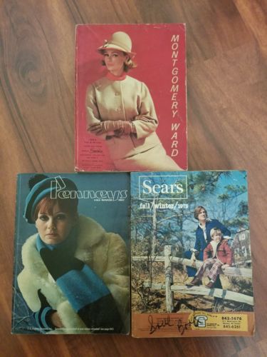 3 Vintage Fall/Winter Catalogs 1964 Montgomery Wards 1967 Penneys 1975 Sears