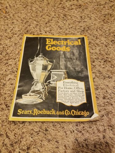 Antique 1918 Sears Roebuck and Co. Chicago Electical Goods Catalog